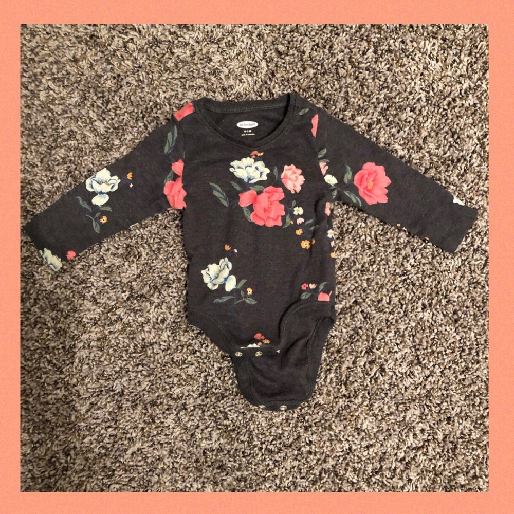 Newborn floral onesie
